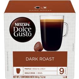 Nescafé Dolce Gusto Coffee Capsules, Dark Roast, 5.2 oz, 16/Box 33916