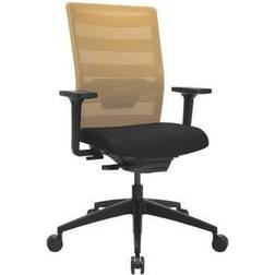 Topstar AirWork office swivel chair, with arm rests, synchronous mechanism, black, ochre