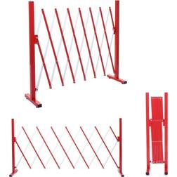 Absperrgitter MCW-B34, Scherengitter Zaun Schutzgitter ausziehbar, Alu rot-weiß ~ Höhe 103cm, Breite 28-200cm