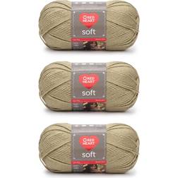 Red Heart Soft Yarn Wheat 234m 3 Pack