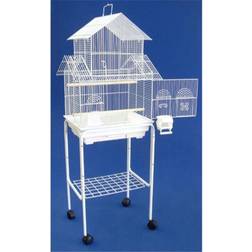 YML 5844-4814WHT Pagoda Small Bird Cage with Stand