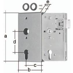 Schlosskasten DIN L/R Maß A172xB94xC60mm Maß E 40mm 60mm GAH