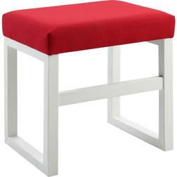 Teamson Home Kids Wooden Vanity Stool With Padded Seat Chair White/Red