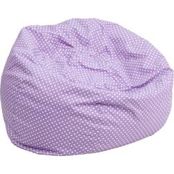 Flash Furniture Duncan Oversized Lavender Dot Refillable Bean Bag Chair