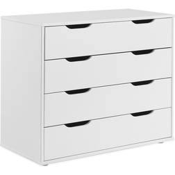 Vipack Pino 4 Tiroirs MDF Blanc 85.5 x 43 x 72 cm Commode