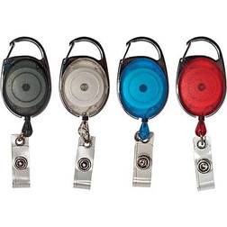 Advantus Carabiner-Style Retractable ID Card Reels, Assorted, 20-Pack