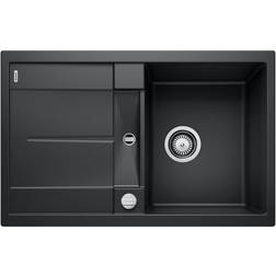 Blanco Lavello In Silgranit 78 x 50 cm Con Comando Remoto Dello Scarico Nero 525914