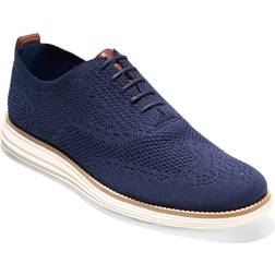 Cole Haan Men's Original Grand Knit Wing TIP II Sneaker - Navy/Ivory