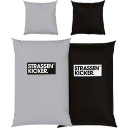 Herding STRASSENKICKER STRASSENKICKER Bettwäsche Renforcé Grau/Schwarz 80x80/135x200cm