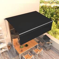 vidaXL Auvent Manuel Rétractable Avec Store 4x3 m Anthracite