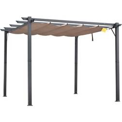 OutSunny 10 Pergola Gazebo Retractable Canopy