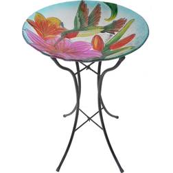 Teamson Home 18 Hummingbird Fusion Glass Bird Bath