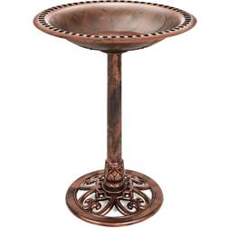 Best Choice Products Outdoor Rustic Pedestal Bird Bath Yard