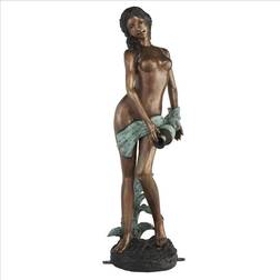 Design Toscano Dione The Divine Water Goddess Piped Cast Garden