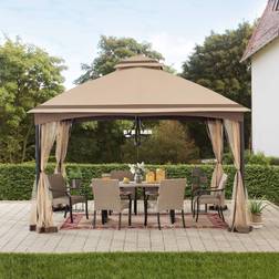 Sunjoy Pendleton 2-Tier Steel Gazebo, Tan