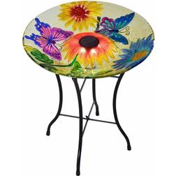 Teamson Home Peaktop HandPainted Butterfly Fusion Glass Solar