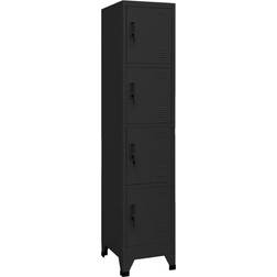 vidaXL Skab 38 x 45 x 180 cm Stål Sort Opbevaringsskab