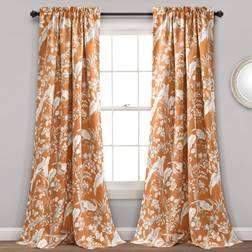 Lush Decor Orange Curtains Dolores Darkening Window Set 84 x 52 in Panel Pair 132.08x213.36cm