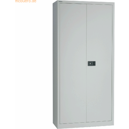 Bisley UNIVERSAL double door cupboard, HxWxD 1950 x 914 x 400 mm, 4 zinc plated shelves, 5 heights, light grey