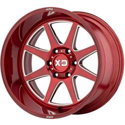 XD Wheels XD844 Pike, 22x10 with 8x170 Bolt Pattern Red Milled