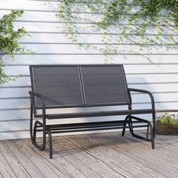 vidaXL Banc Oscillant De Jardin Noir 120.5x76x86.5 cm Textilène/acier