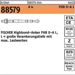 Fischer Baubeschläge + Holzverbinder, Highbond-Anker R 88579 M 12 120/ 25 A 4 Stk.