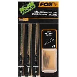 Fox Bas de ligne Edges Wide Gape Beaked PVA Ready Rigs 20lb Marron