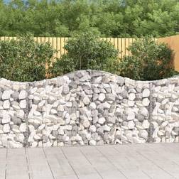 vidaXL Cesti Gabbioni Ad Arco 7 Pz 200x30x100/120 cm Ferro Zincato