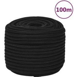 vidaXL arbejdsreb 12 mm 100 m polyester sort