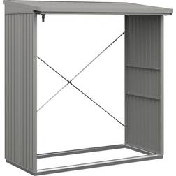 EcoStar Ecostar Kaminholzregal Trend-V Typ 2, graualuminium, mit Verstrebung