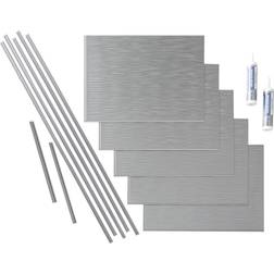 Fasade Ripple 18 24 in. Argent Silver Vinyl Decorative Wall Tile Backsplash 15 sq. Kit