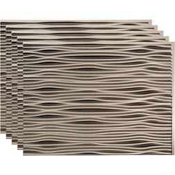 Fasade Waves 18 24 Brushed Nickel Vinyl Decorative Wall Tile Backsplash 15 sq. Kit