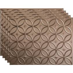 Fasade Rings 18 24 in. Argent Bronze Vinyl Decorative Wall Tile Backsplash 15 sq. Kit