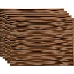 Fasade Waves Decorative Vinyl 18in 24in Backsplash Panel Oil-Rubbed Bronze Oil Rubbed Bronze 5 Pack