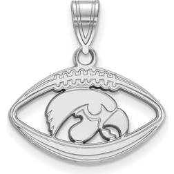 LogoArt Unisex University of Iowa Football Pendant Silver