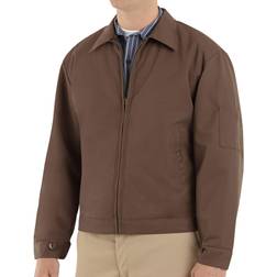 Red Kap Men's Slash-Pocket Jacket, Small, Brown