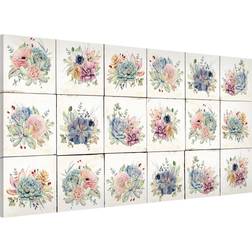 Magnettafel Aquarell Blumen Landhaus