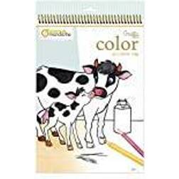 Avenue Mandarine Carnet de 24 feuilles à colorier Animaux de la ferme Graffy Maman-Baby Blanc