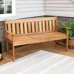 Sunnydaze Meranti Wood Occasional with Oil Garden Bench