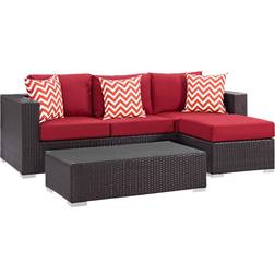 modway Convene Collection EEI-2364-EXP-RED-SET Modular Sofa