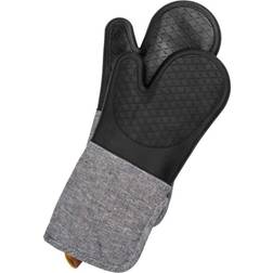 Wenko Ada Silicone Cooking Mittens Grey Pot Holders Black, Grey