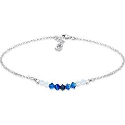 Elli Fußschmuck Kugel Strand Meer Kristalle 925 Silber Blau 1011438624