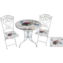 Garden Pleasure Harms Bistro-Set, FLORAL 3-tlg. Café-Set