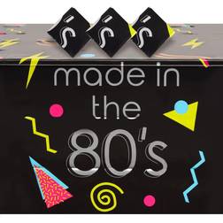 Sparkle and Bash 3 Pack Retro 80s Table Cover, Plastic Tablecloth for 1980s Party Decorations 54 x 108 in