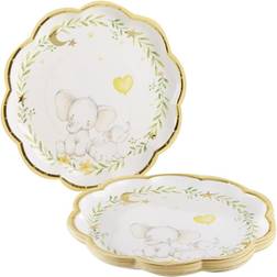 Kate Aspen Elephant Baby Shower 9 in Premium Paper Plates Set of 16