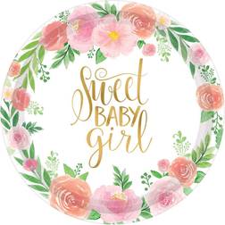 Amscan 8 Piattini In Cartone Sweet Baby Girl 18 Cm
