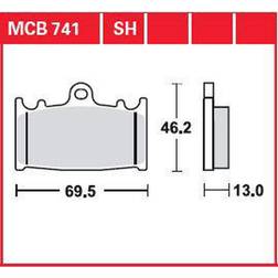 TRW Lucas Bremsbeläge Sintermetall Street MCB741SH 69,5x46,2