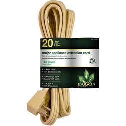 GoGreen Power GG-25620 14/3 20’ SPT-3 Appliance Cord, Beige