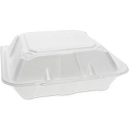 Pactiv Food Storage Container: Square, Hinged Lid 3-1/4" OAH Part #PCTYTD199030000