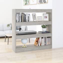 vidaXL Bibliothèque Séparateur de Pièce Gris Béton 100x30x103 cm Étagère à livres